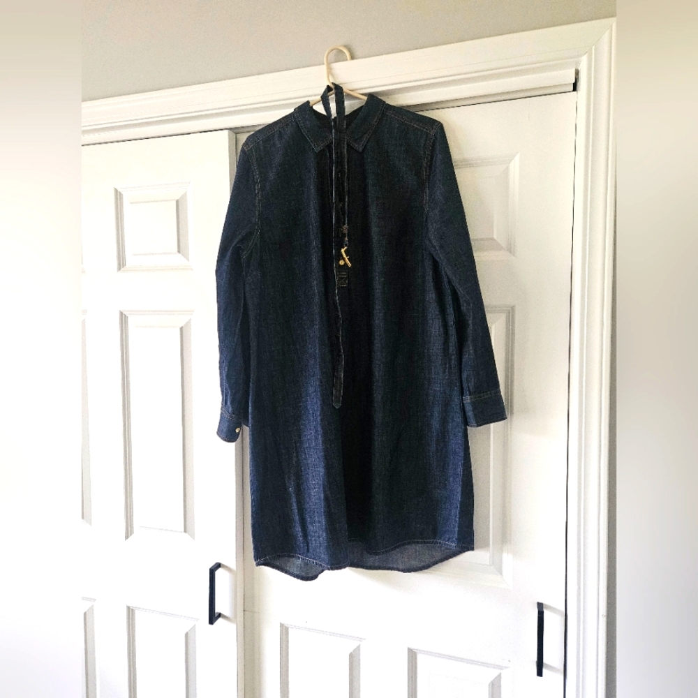 Tommy Hilfiger Blue Long Sleeve (Roll Or Unrool) Dress